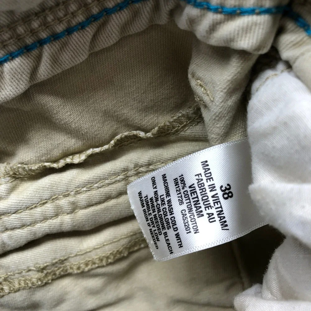 Aeropostale Mens Cargo Shorts Size 38 Khaki Tan Cotton Twill Multi Pocket Casual